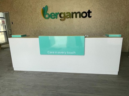 Completed warehouse reception counter at the extended facility